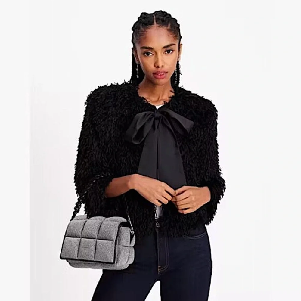 Kate Spade Boxxy Metallic Crossbody In Silver